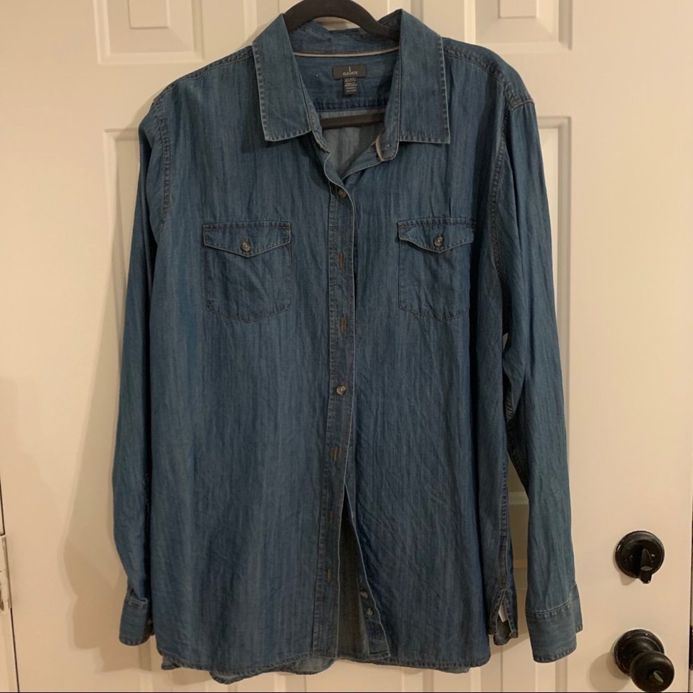 Denim Colored Button Down - Picture 3 of 6